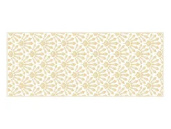Tapete De Corredor Em Vinil Art Deco 66X160 Cm Bege E Branco - Duchessy