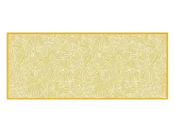 Tapete De Corredor Em Vinil Com Motivos Florais 66X160 Cm Amarelo E Branco - Capucina