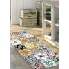 Tapete De Corredor Em Vinil Efeito Mosaico Hidraulico Rica - 66X160 Cm - Multicolor