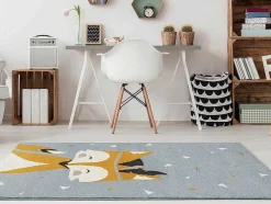 Tapete De Criança Com Padrao Raposa 100 X 150 Cm Multicolor - Junio
