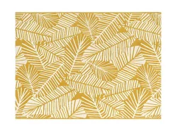 Tapete De Interior Ou De Exterior Motivos Folhas 150 X 200 Cm Amarelo - Curitiba