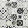 Tapete Em Vinil Efeito Mosaico Hidraulico Mosai - 120X180 Cm - Preto E Branco