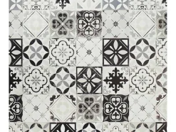 Tapete Em Vinil Efeito Mosaico Hidraulico Mosai - 120X180 Cm - Preto E Branco