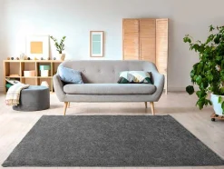 Tapete Felpudo De Pelos Compridos 160 X 230 Cm Antracite - Milinio