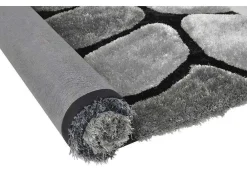 Tapete Felpudo Em Poliester De 140 X 200 Cm Cor Cinza - Pietra