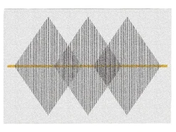 Tapete Geometrico 160 X 230 Cm Branco E Cinzento - Nimiria