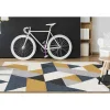 Tapete Geometrico 160 X 230 Cm Em Polipropileno Amarelo, Cinza E Azul Estilo Escandinavo - Geomie