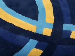 Tapete Oval Em La Tufada A Mão De 150 X 230 Cm Cor Azul-Marinho - Komiza