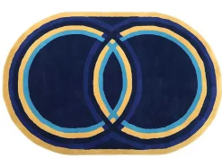 Tapete Oval Em La Tufada A Mão De 150 X 230 Cm Cor Azul-Marinho - Komiza