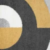 Tapete Redondo Estilo Design Motivos Geometricos De D. 160 Cm Cor Cinza E Ocre - Alborg