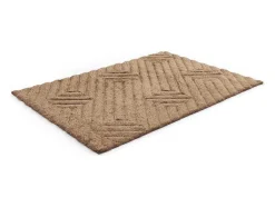 Tapete Shaggy De Pelo Comprido Com Relevo 160X230 Cm Castanho - Maze