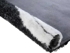 Tapete Shaggy Ecume - Poliester Tufado A Mão - Taupe, Branco E Preto - 140 X 200 Cm