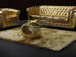 Tapete Shaggy Glitter - Dourado - 160*230 Cm