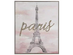Tela Impressa Paris Com Efeito Joias De L. 54 X A. 64 Cm Com Moldura Em Pinho - Lutece