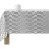 Toalha De Mesa 100% Algodao Resistente A Nodoas Com Desenho Geometrico Cinzento