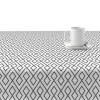 Toalha De Mesa 100% Algodao Resistente A Nodoas Com Desenho Geometrico Cinzento