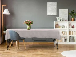 Toalha Em Algodao E Linha Com Borda Preta 170 X 250 Cm Taupe - Borina