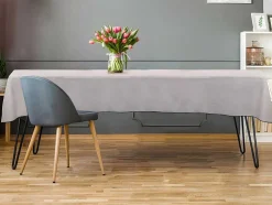 Toalha Em Algodao E Linha Com Borda Preta 170 X 170 Cm Taupe - Borina