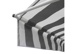Toldo De Varanda Chene 2 1,2M - Tecido Listrado Branco/Cinzento E Moldura Branca