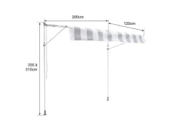 Toldo De Varanda Chene 2 1,2M - Tecido Antracite E Moldura Cinzenta