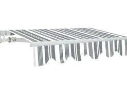 Toldo Retratil Manual Paleas 3,95 X 2,5 M - Cinza E Branco