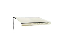 Toldo Saule De 2,95 2,5M Com Semi-Canopia - Tecido Bege E Estrutura Cinzenta