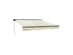 Toldo Saule 3,5 3M Com Semi-Canopia - Tecido Bege E Estrutura Cinzenta
