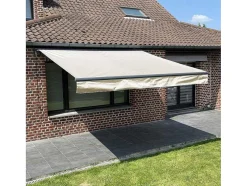 Toldo Saule 3,5 3M Com Semi-Canopia - Tecido Bege E Estrutura Cinzenta