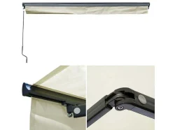Toldo Saule 3,5 3M Com Semi-Canopia - Tecido Bege E Estrutura Cinzenta