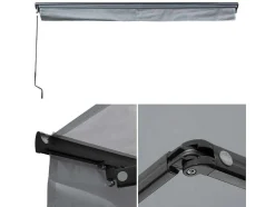Toldo Saule 2,95 2,5M Com Semi-Canopia - Tecido Cinzento E Estrutura Cinzenta