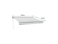 Toldo Saule 2,95 2,5M Com Semi-Canopia - Tecido Cinzento E Estrutura Cinzenta