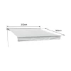 Toldo Saule 3,5 3M Com Semi-Canopy - Tecido Branco/Cinzento Riscado E Estrutura Branca