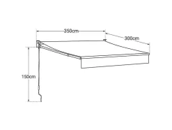 Toldo Saule 3,5 3M - Tecido Bege E Estrutura Cinzenta