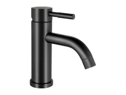 Torneira Misturadora Mecanica Arredondada Em Inox Escovado Preto Mate A17 Cm - Salavan