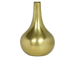 Vaso Em Metal Dourado A.30 Cm Acabamento Latao Antigo - Gizeh