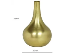 Vaso Em Metal Dourado A.30 Cm Acabamento Latao Antigo - Gizeh