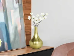 Vaso Em Metal Dourado A.30 Cm Acabamento Latao Antigo - Gizeh