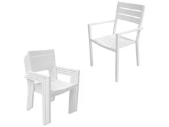 Venezia Conjunto De Moveis De Jardim De Aluminio Extensivel 180/300 - Branco