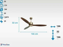 Ventilador De Tecto Reversivel Termostato Regulavel Termostato Wifi Motor Dc Tectos Inclinados Controlo Remoto Luz De Tres Tons Memória Hipersilenciosa