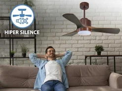 Ventilador De Tecto Reversivel Termostato Regulavel Termostato Wifi Motor Dc Tectos Inclinados Controlo Remoto Luz De Tres Tons Memória Hipersilenciosa