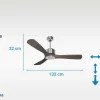 Ventilador De Tecto Reversivel Termostato Regulavel Termostato Wifi Motor Dc Tectos Inclinados Controlo Remoto Luz De Tres Tons Memória Hipersilenciosa