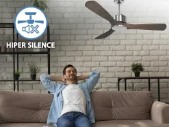 Ventilador De Tecto Reversivel Termostato Regulavel Termostato Wifi Motor Dc Tectos Inclinados Controlo Remoto Luz De Tres Tons Memória Hipersilenciosa