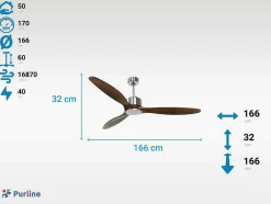 Ventilador De Tecto Reversivel Termostato Regulavel Termostato Wifi Motor Dc Tectos Inclinados Controlo Remoto Luz De Tres Tons Memória Hipersilenciosa