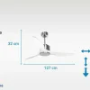 Ventilador De Tecto Reversivel Termostato Regulavel Termostato Wifi Motor Dc Tectos Inclinados Controlo Remoto Adaptador De Luz De Tres Tons 2/3 Laminas Memória Hipersilenciosa