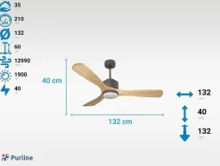 Ventilador De Tecto Reversivel Termostato Regulavel Termostato Wifi Motor Dc Tectos Inclinados Controlo Remoto Luz De Tres Tons Memória Hipersilenciosa