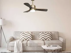 Ventilador De Tecto Reversivel Termostato Regulavel Termostato Wifi Motor Dc Tectos Inclinados Controlo Remoto Luz De Tres Tons Memória Hipersilenciosa