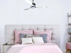 Ventilador De Tecto Wifi Motor Dc Controlo Remoto Adaptador De Luz De Tres Tons 2/3 Laminas Hypersilence Memória