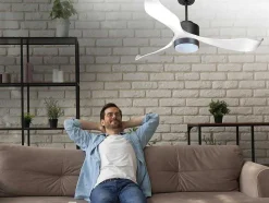 Ventilador De Tecto Wifi Motor Dc Controlo Remoto Adaptador De Luz De Tres Tons 2/3 Laminas Hypersilence Memória