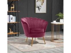 Wehome - Poltrona Fan Design Em Veludo Amaranto