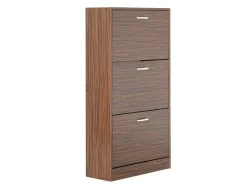 Wehome - Sapateira Com 3 Portas 63X115 Cm Em Madeira Zebrano